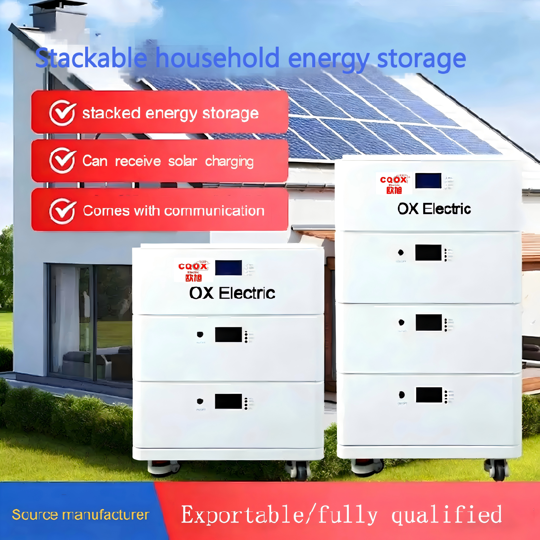 Affordable Stackable household energy storage