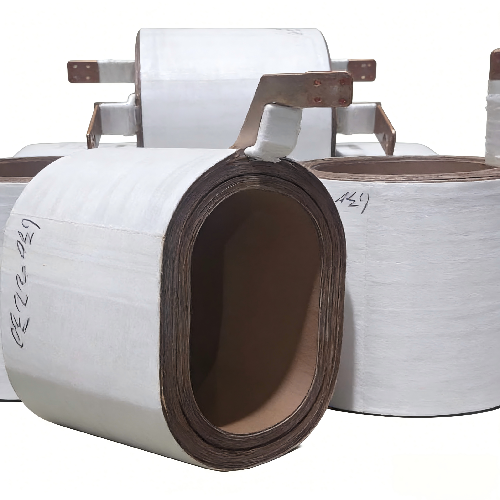 Low voltage foil wound coil of flame-retardant and pressure resistant oil immersed transformer